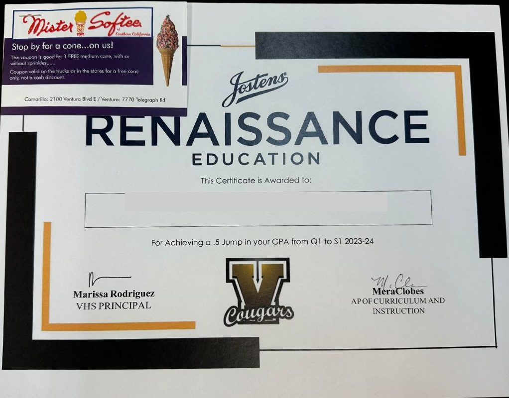The+Renaissance+certificates+were+awarded+to+many+students%2C+and+they+all+contained+a+Mister+Softee+gift+card+that+students+may+use+on+the+days+Mister+Softee+comes+to+VHS.+Photo+by%3A+Brody+Daw%0A