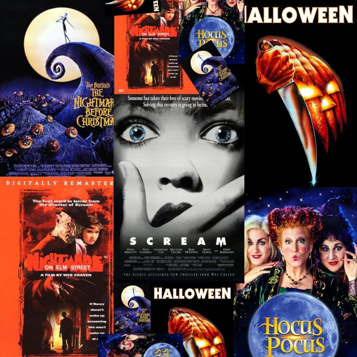 Halloween collage of all the movies that rated in the article. Graphics done by Meah Pacheco.
