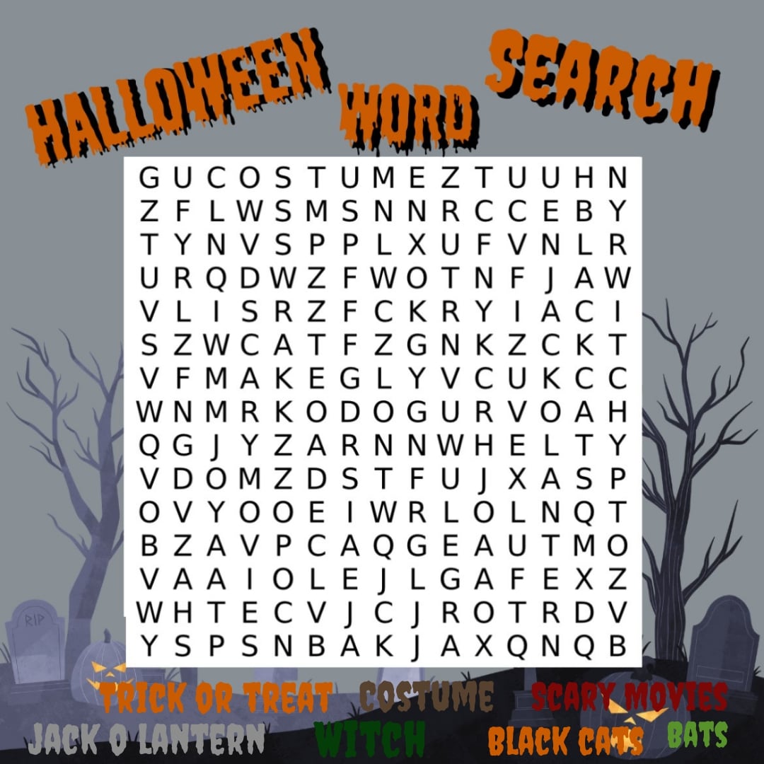 Halloween word search