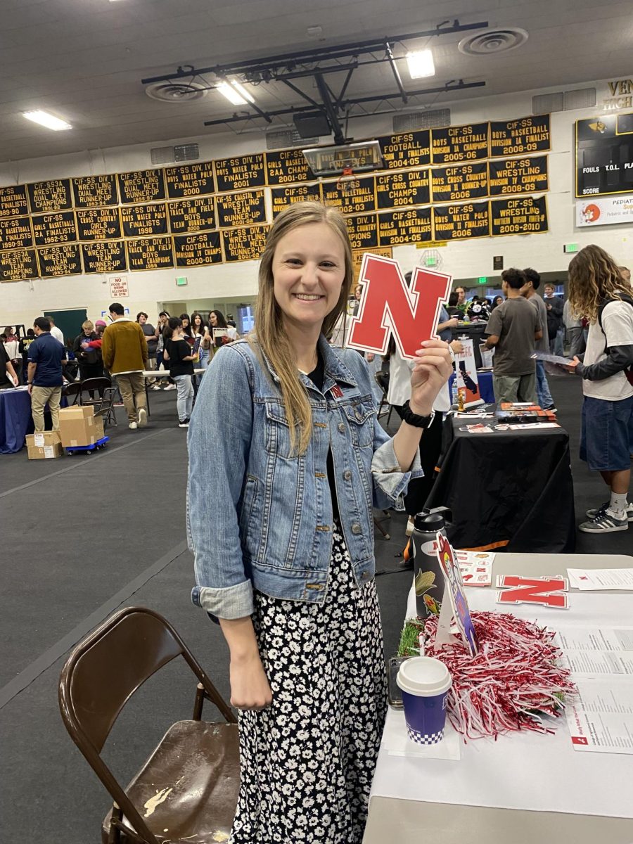 Maddie Wirth sharing what Nebraska has to offer. Photo by: Haeden Weber