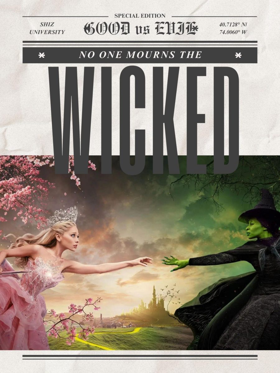 Social Media has dissected the sentence "No one mourns the Wicked" into "No, one mourns the wicked." and "No, one mourns, the wicked." Meaning that Elphaba and Glinda both mourn each other. Graphic by: Brody Daw