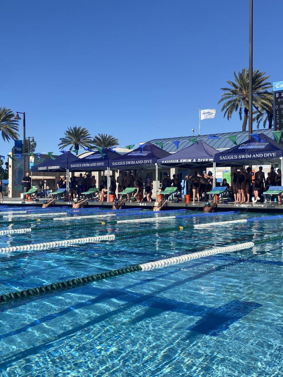 VHS Swim and Dives first meet of the season began at 3 p.m and was located at Santa Clarita Aquatic Center. Photo by: Emily Gonzalez