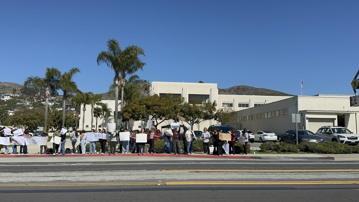Some protestors appeared at the VUSD meeting and spoke in support of librarians and counselors. Photo by: Ann Lam