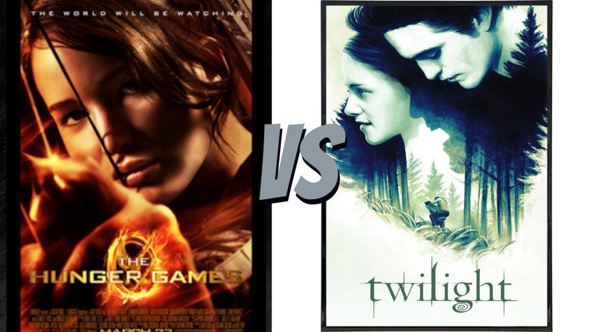 Twilight vs Hunger Games thumbnail graphic. Graphic by: Natalie Di Silvestri