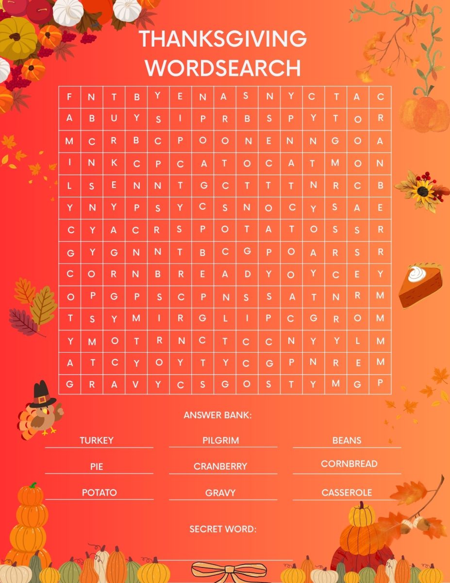 Thanksgiving Wordsearch
