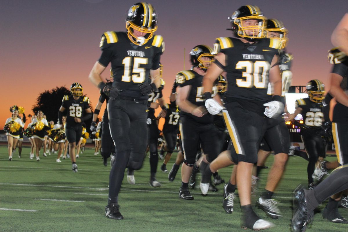 On Oct. 3, school rivals, VHS and Buena High School’s varsity football teams played against each other to win the rivals trophy. Photo by: Theodora Todd-Maldonado