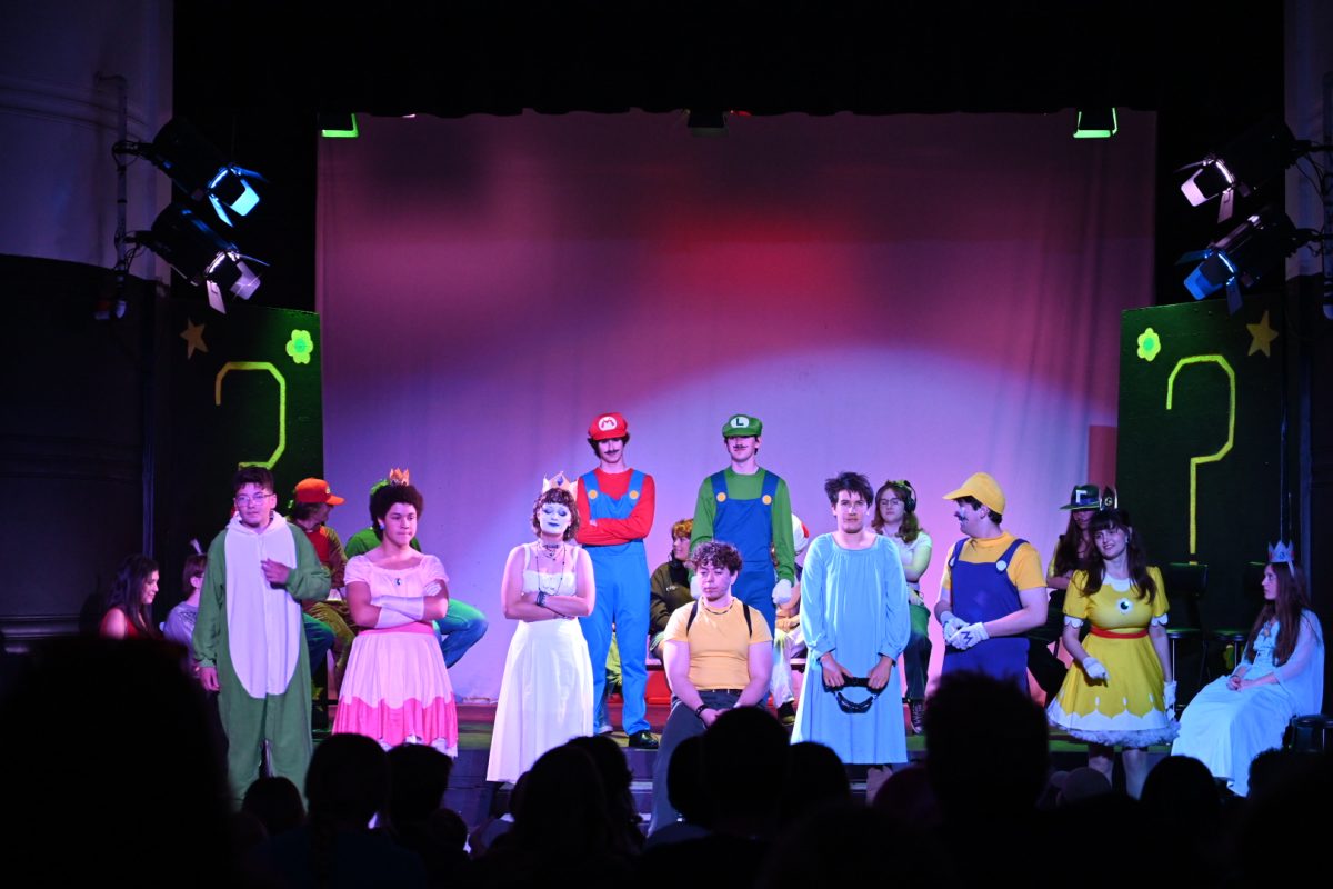 Troupe members dressed as Nintendo characters at the March 14 show. Photo by: Ann Lam