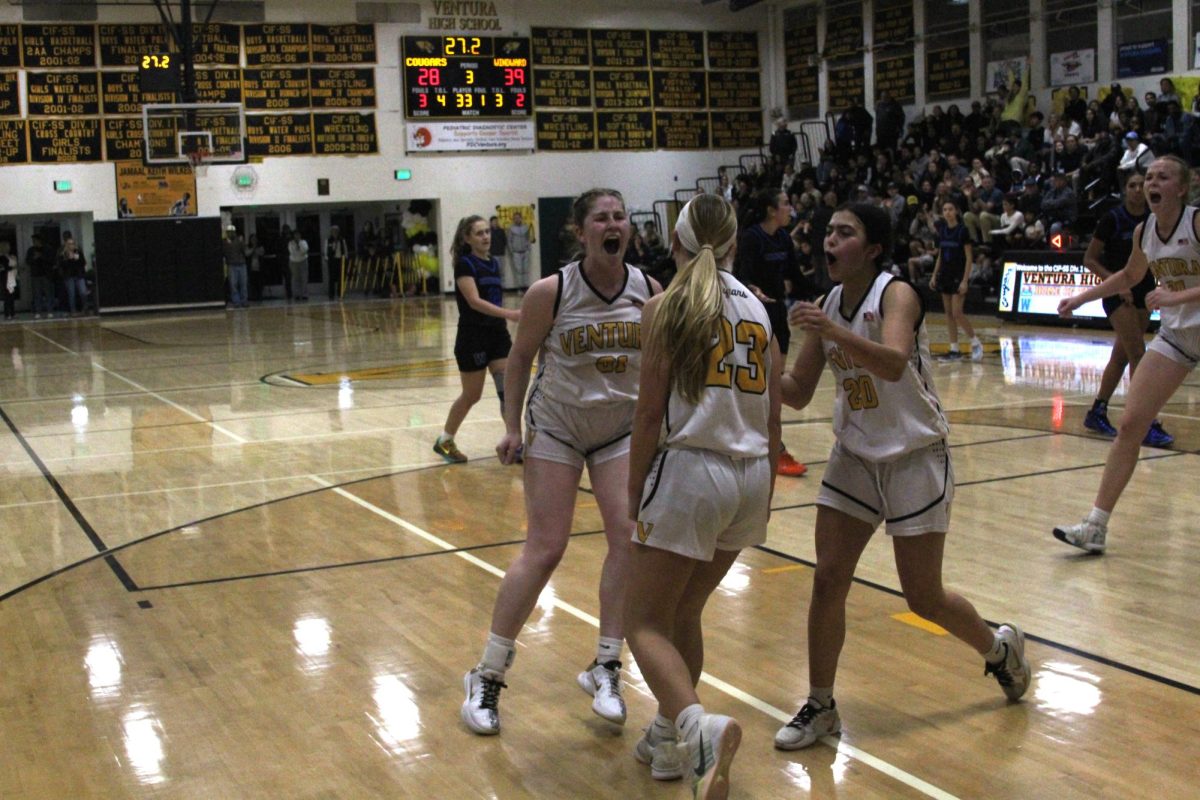 Staniland celebrating after getting the and-one. Photo by: Moses Clabaugh
