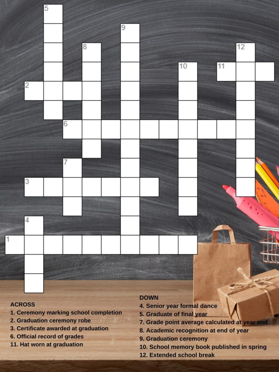 End of the year word search